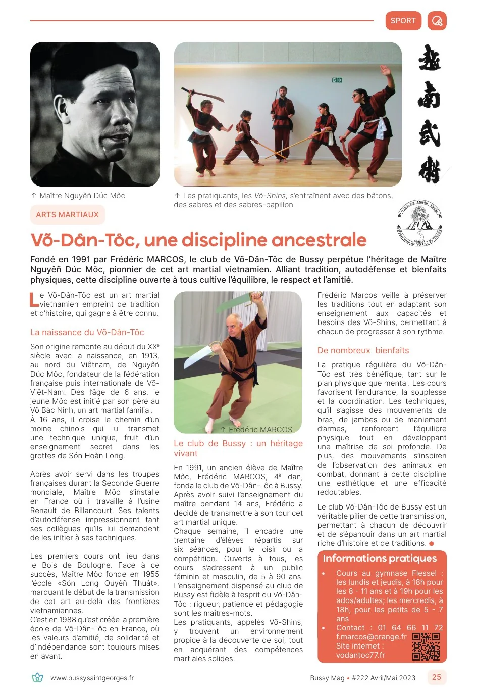 Aperçu de l’article Bussy Mag consacré au Võ-Dân-Tộc